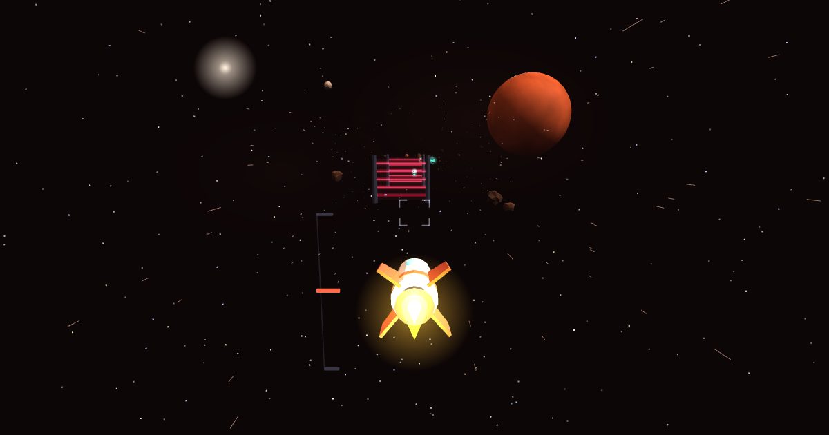 Flying through the Mars sector in Comet Courier