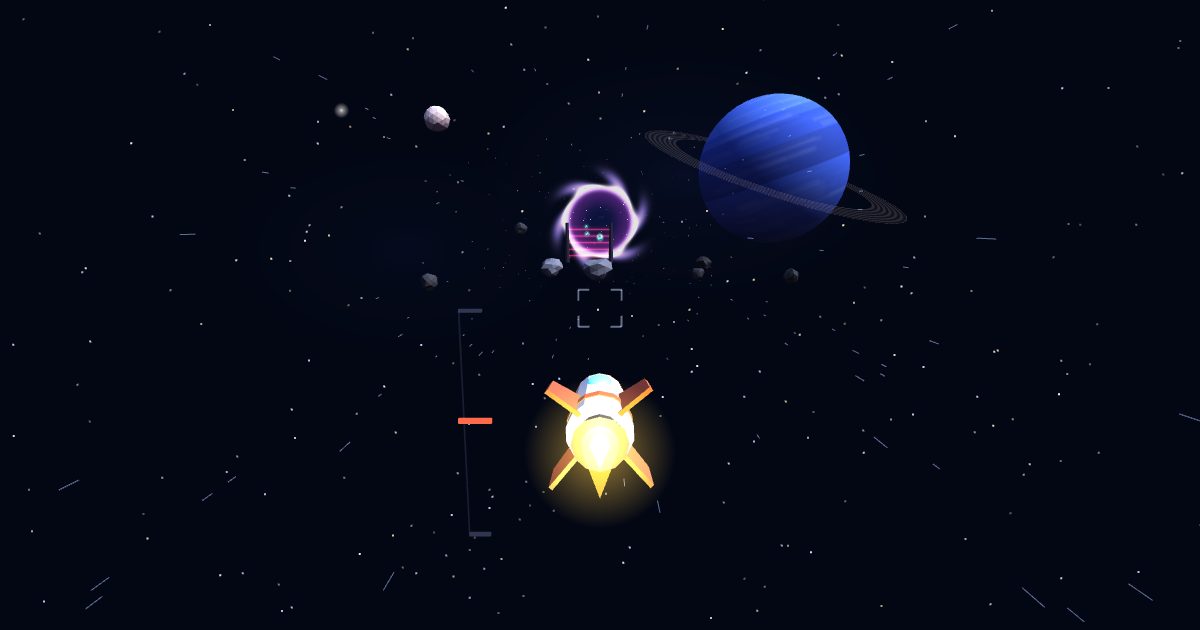 Flying through the Neptune sector in Comet Courier