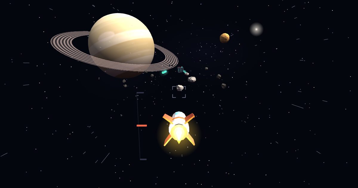 Flying through the Saturn sector in Comet Courier