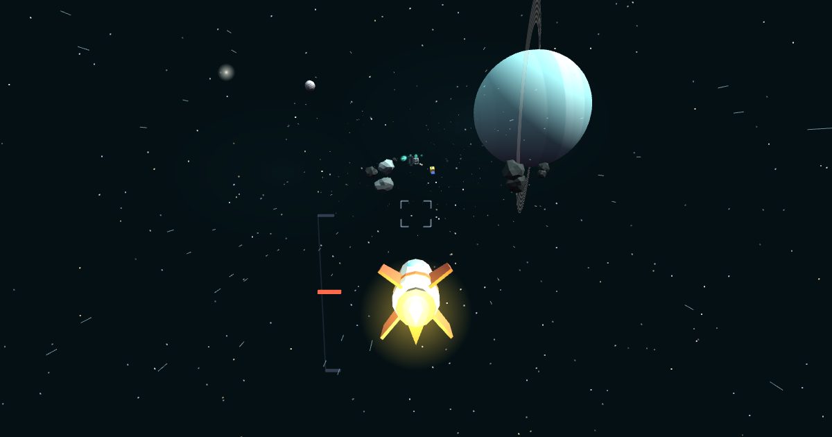 Flying through the Uranus sector in Comet Courier